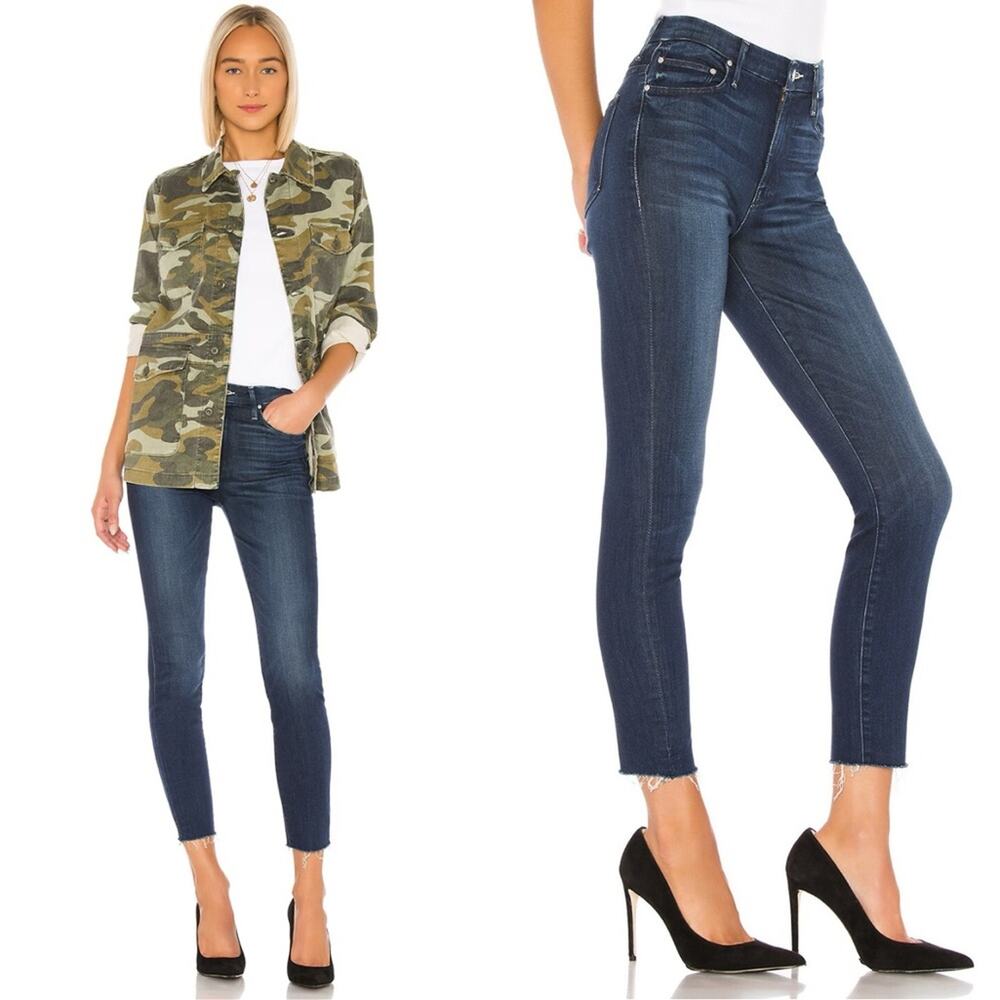 MOTHER high waisted looker ankle fray tongue and chic size 27